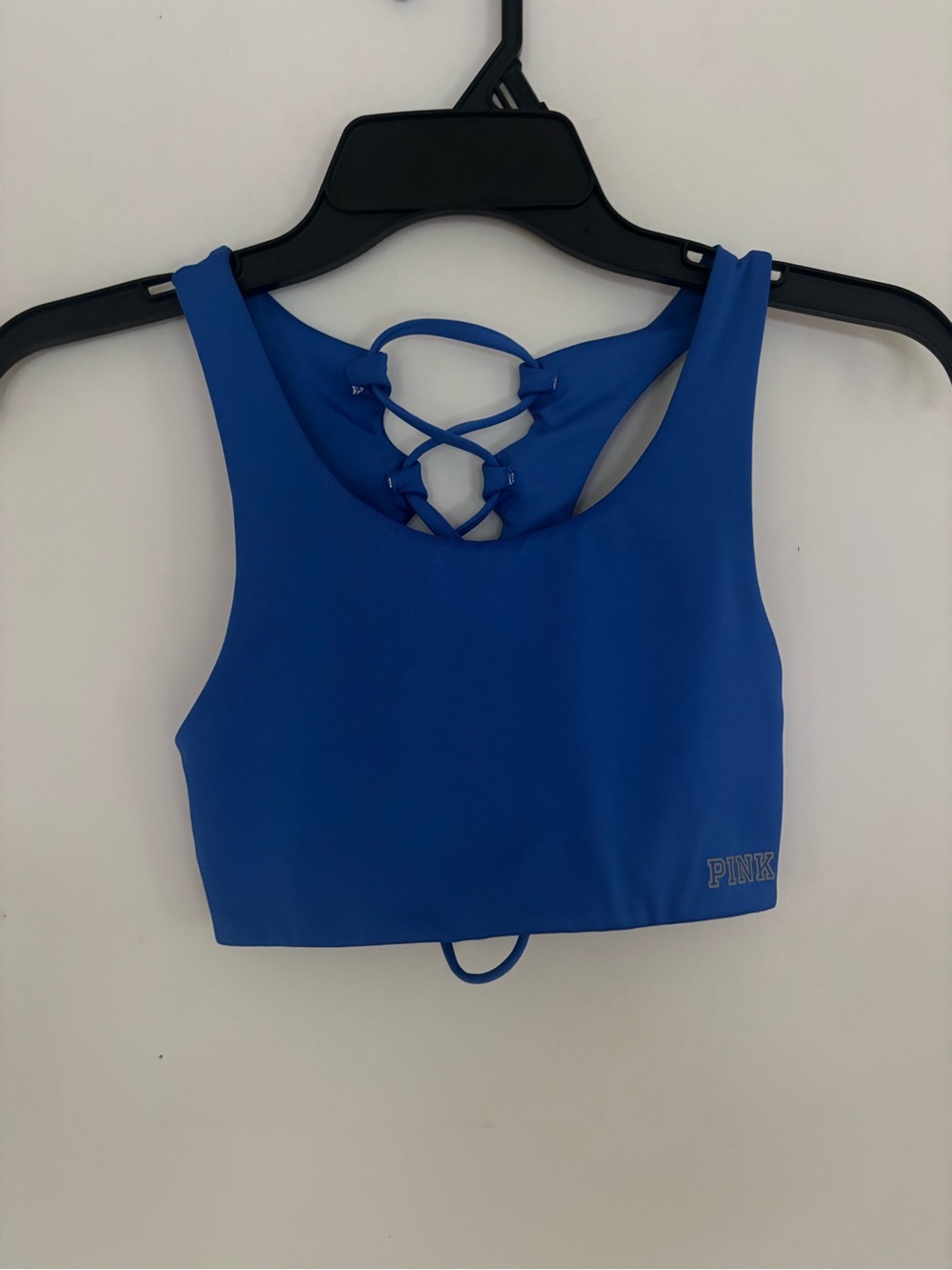 PINK Victoria’s Secret Ultimate Blue Strappy Back Sports Bra XS